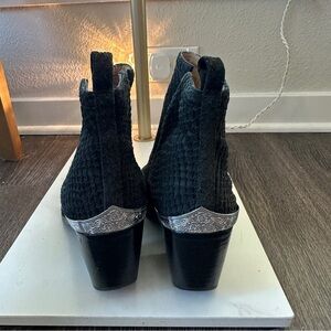 Jeffrey Campbell Leather Booties with metal toe cap and heel guard